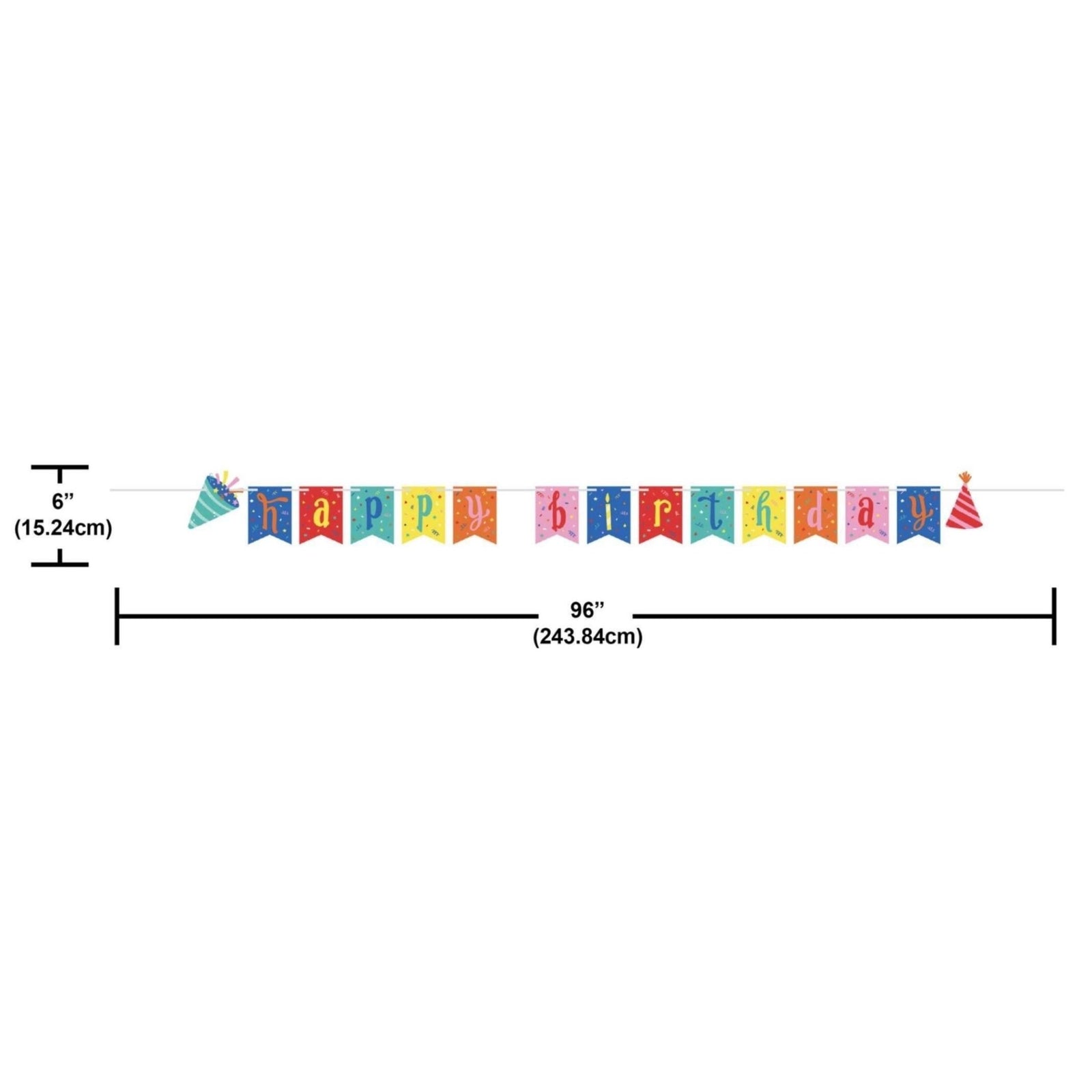 Rainbow Happy Birthday Banner 8ft - Stesha Party