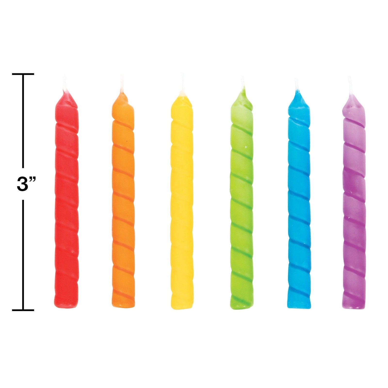 Rainbow Party Candles 12ct - Stesha Party