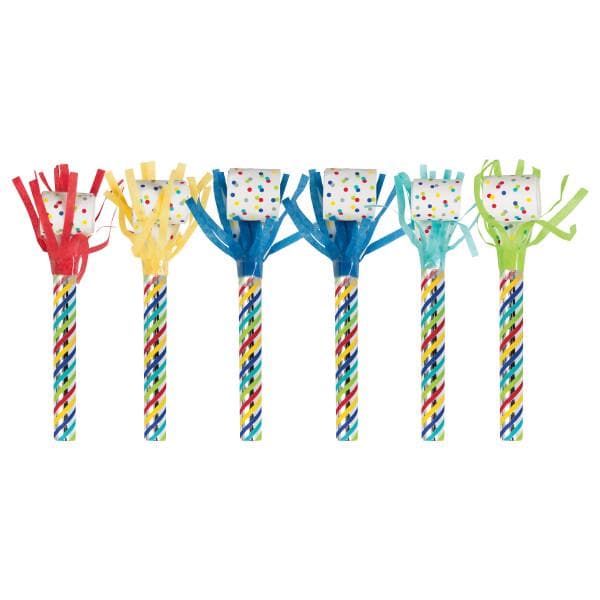 Rainbow Polka Dot Party Blowouts 6ct - Stesha Party