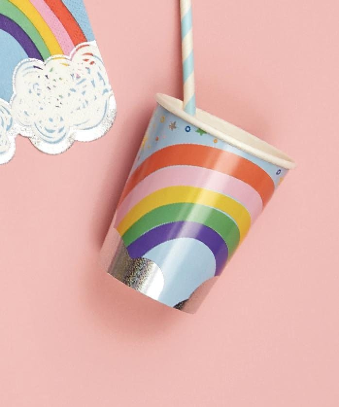 Rainbow Sparkle Party Cups 10ct - Stesha Party