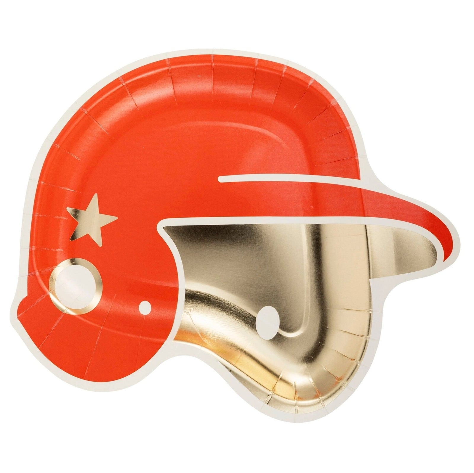 Red Baseball Helmet Plates 8ct - Stesha Party