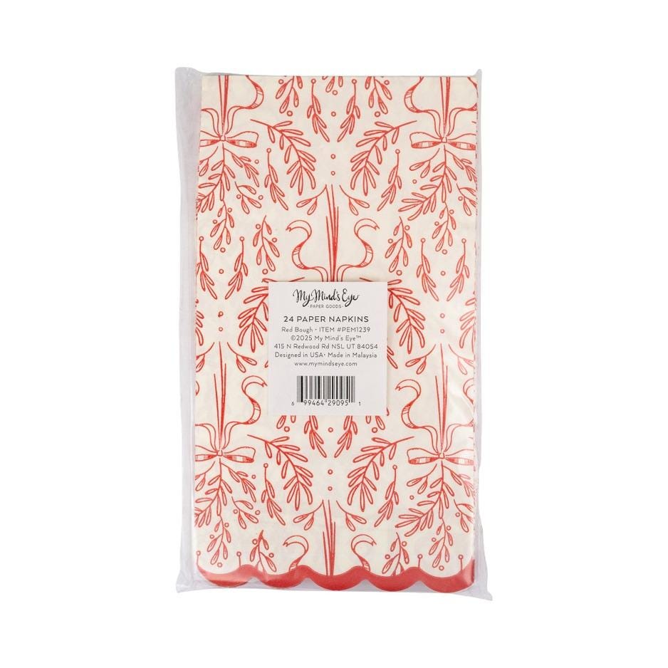 Red Christmas Dinner Napkins 24ct - Stesha Party