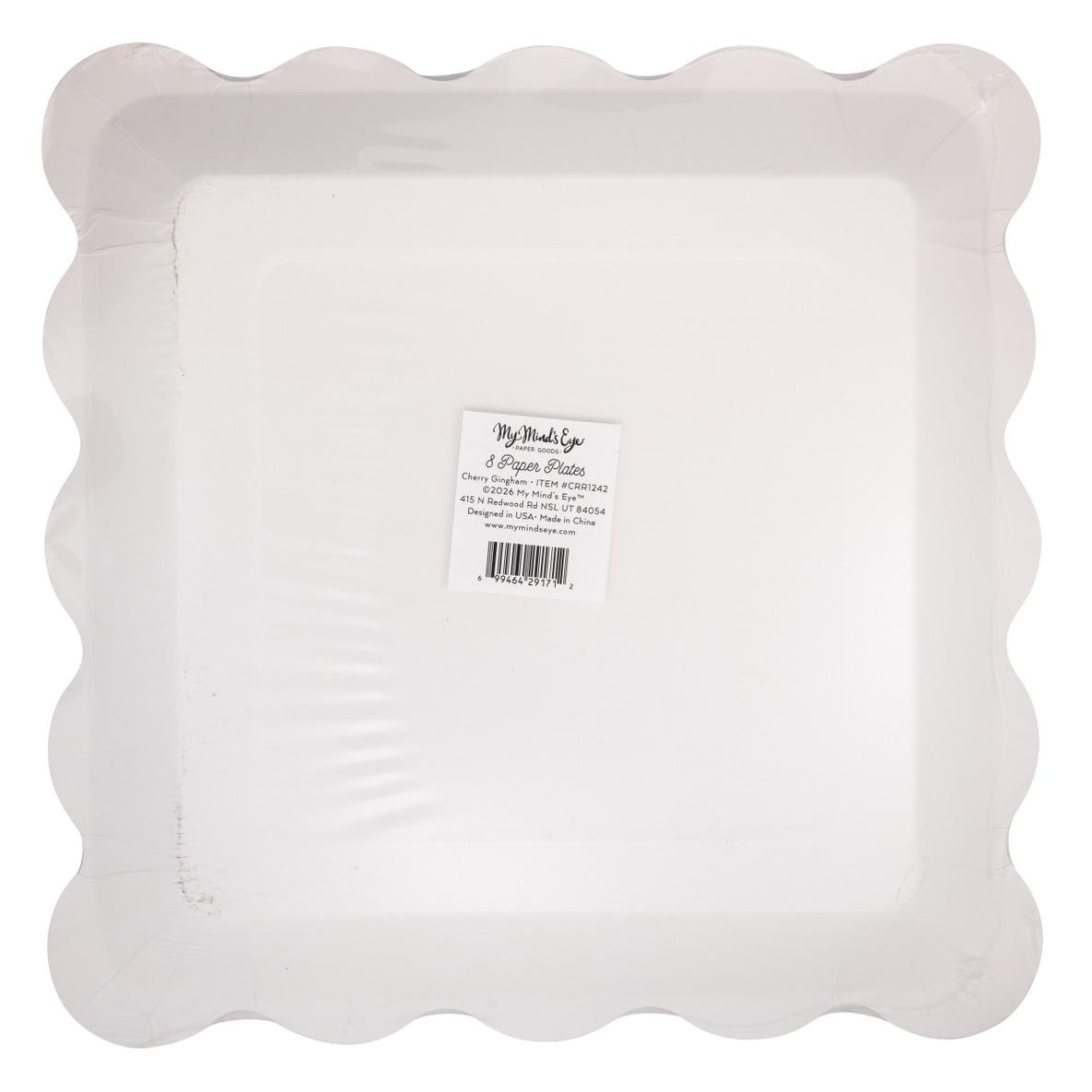 Red Gingham Plates 8ct - Stesha Party