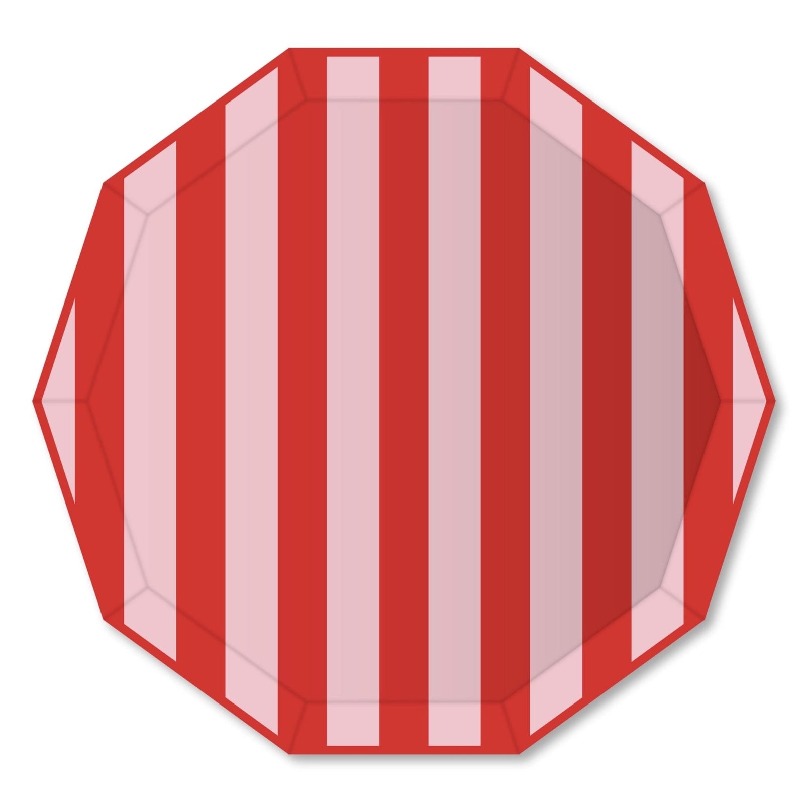 Red & Pink Stripe Plates - Stesha Party