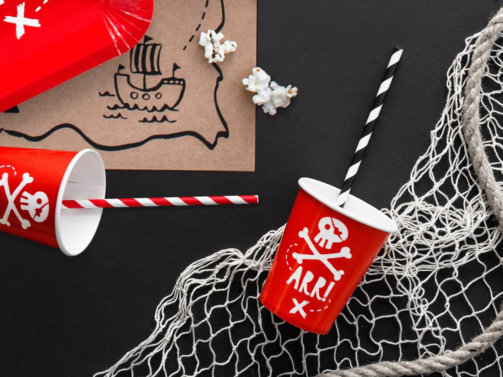 Red Pirate Party Cups - Stesha Party