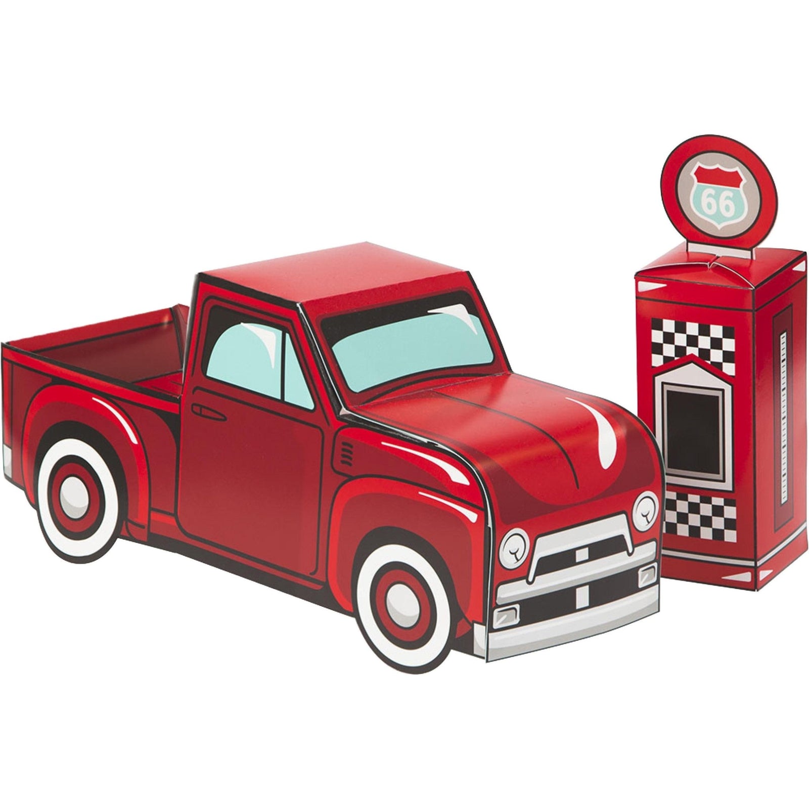Red Truck Party Centerpiece with Gas Pump 2pc - Stesha Party
