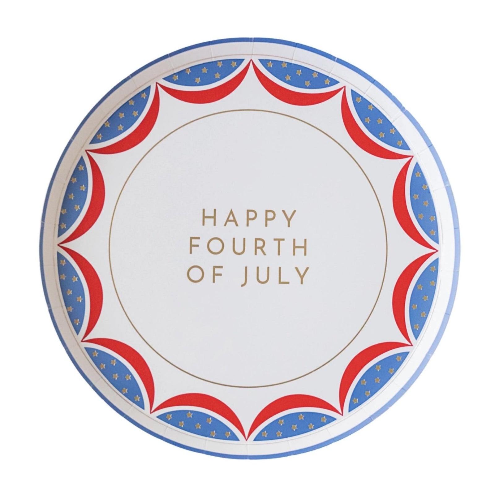 Red, White & Blue Fourth of July Dessert Paper Plates 8ct - Stesha Party