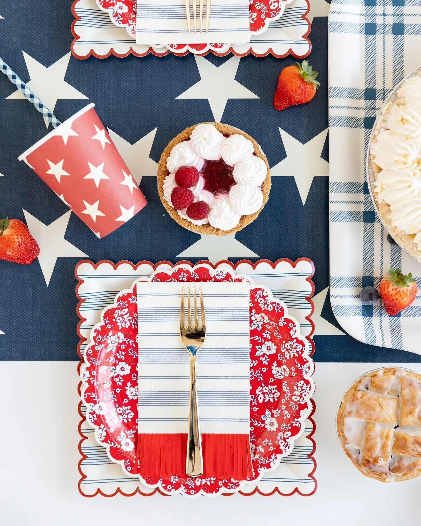 Red White & Blue Plates - Stesha Party