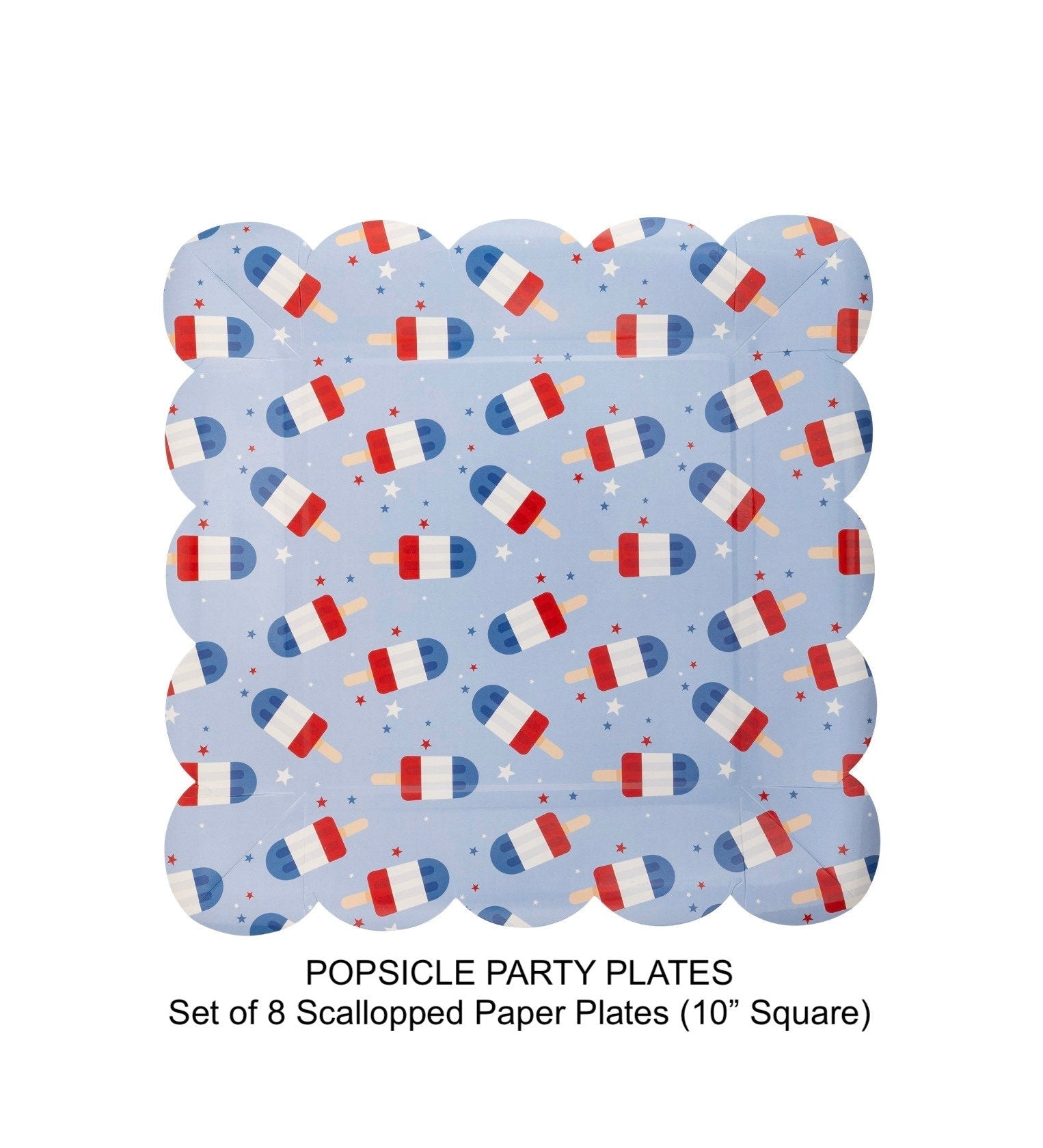 Red White & Blue Popsicle Party Plates - Stesha Party