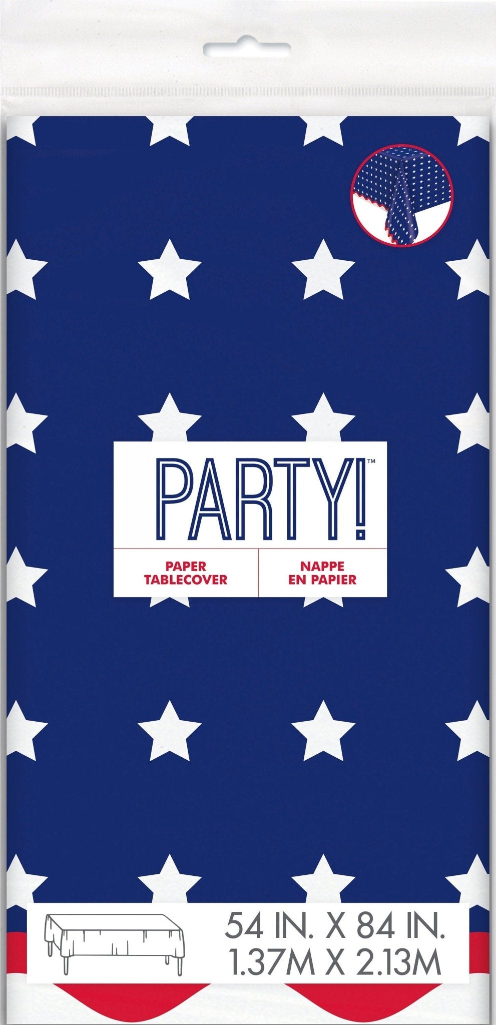 Red White & Blue Star Paper Table Cover - Stesha Party