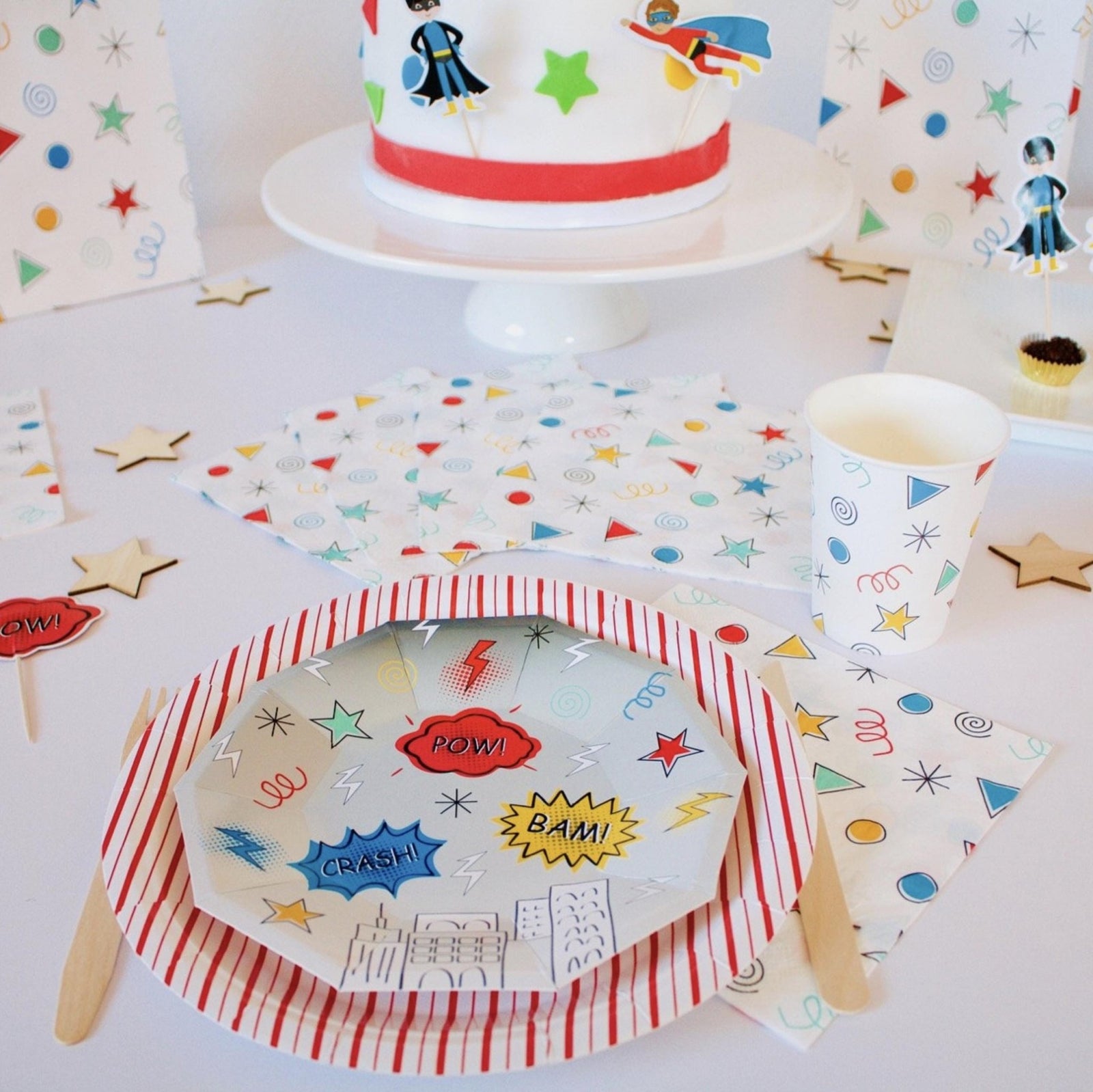 Red & White Striped Plates - Stesha Party