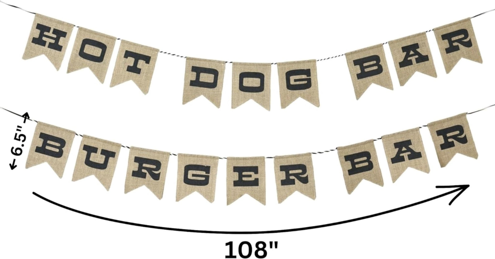 Reversible BBQ Party Burlap Banner 9ft - Stesha Party