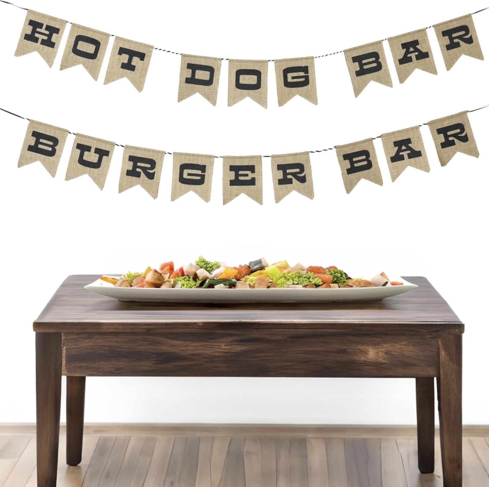 Reversible BBQ Party Burlap Banner 9ft - Stesha Party
