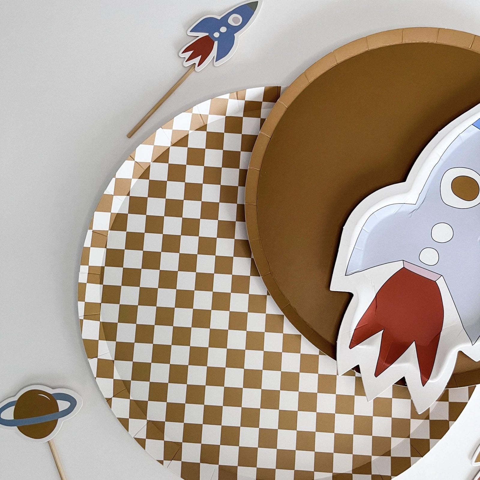 Rocket & Planet Cupcake Toppers 8ct - Stesha Party