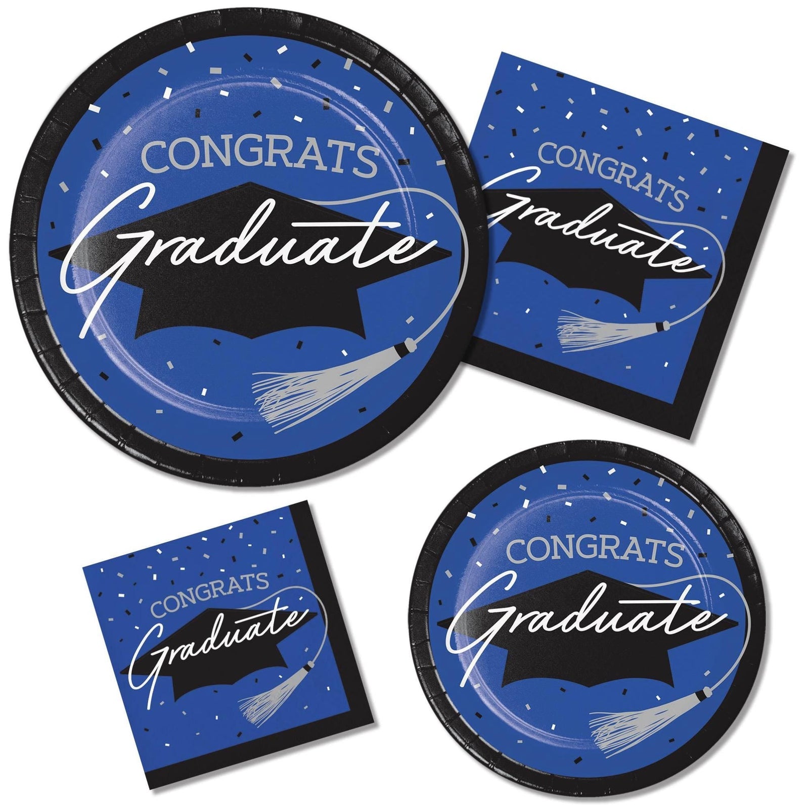 Royal Blue Graduation Napkins 36ct - Stesha Party