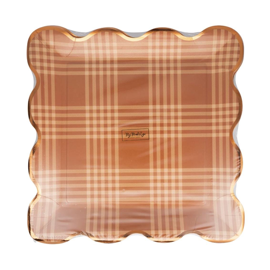 Rust Plaid Dinner Plates - Stesha Party