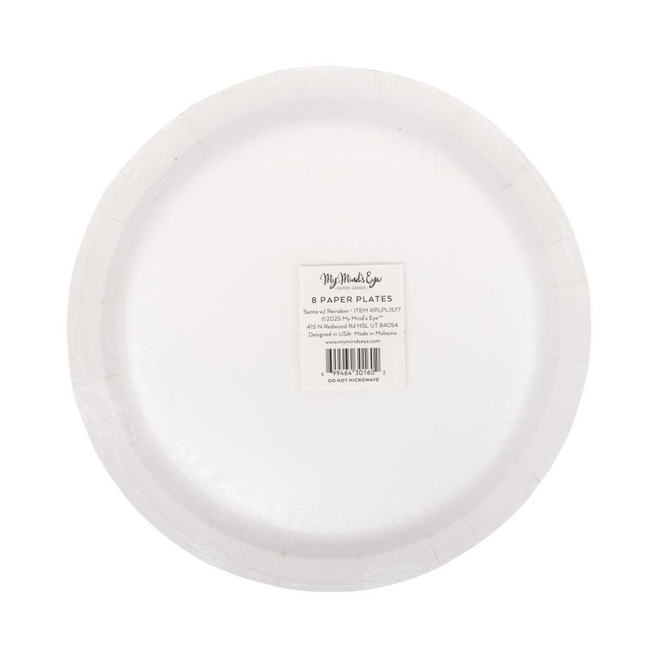Santa Reindeer Christmas Plates 8ct - Stesha Party