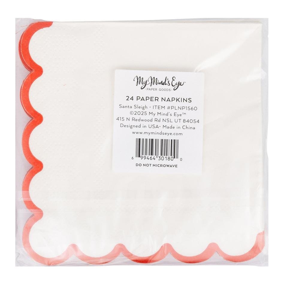 Santa Sleigh Cocktail Napkins 24ct - Stesha Party