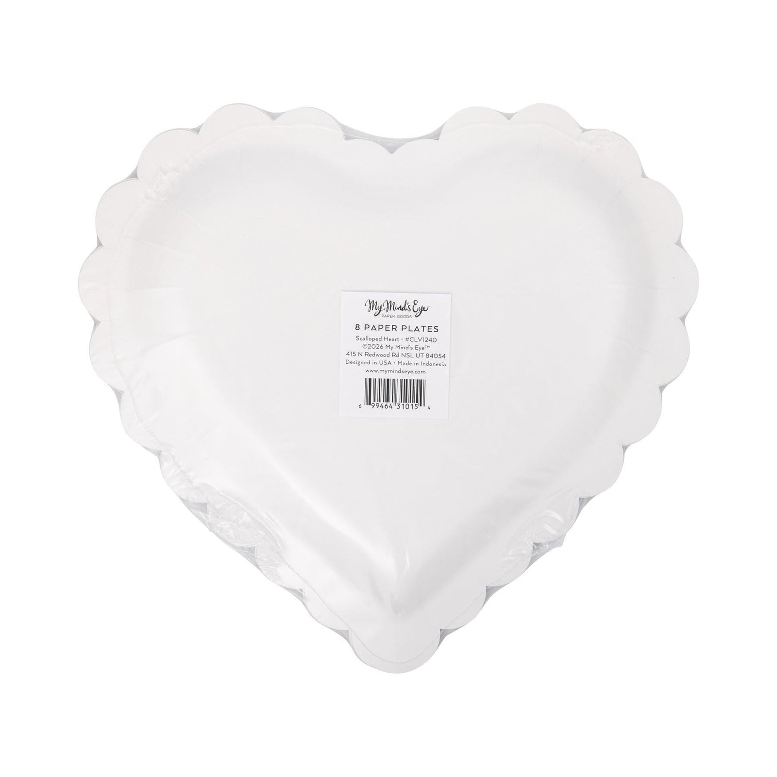 Scalloped Heart Plates with Bow 8ct - Stesha Party