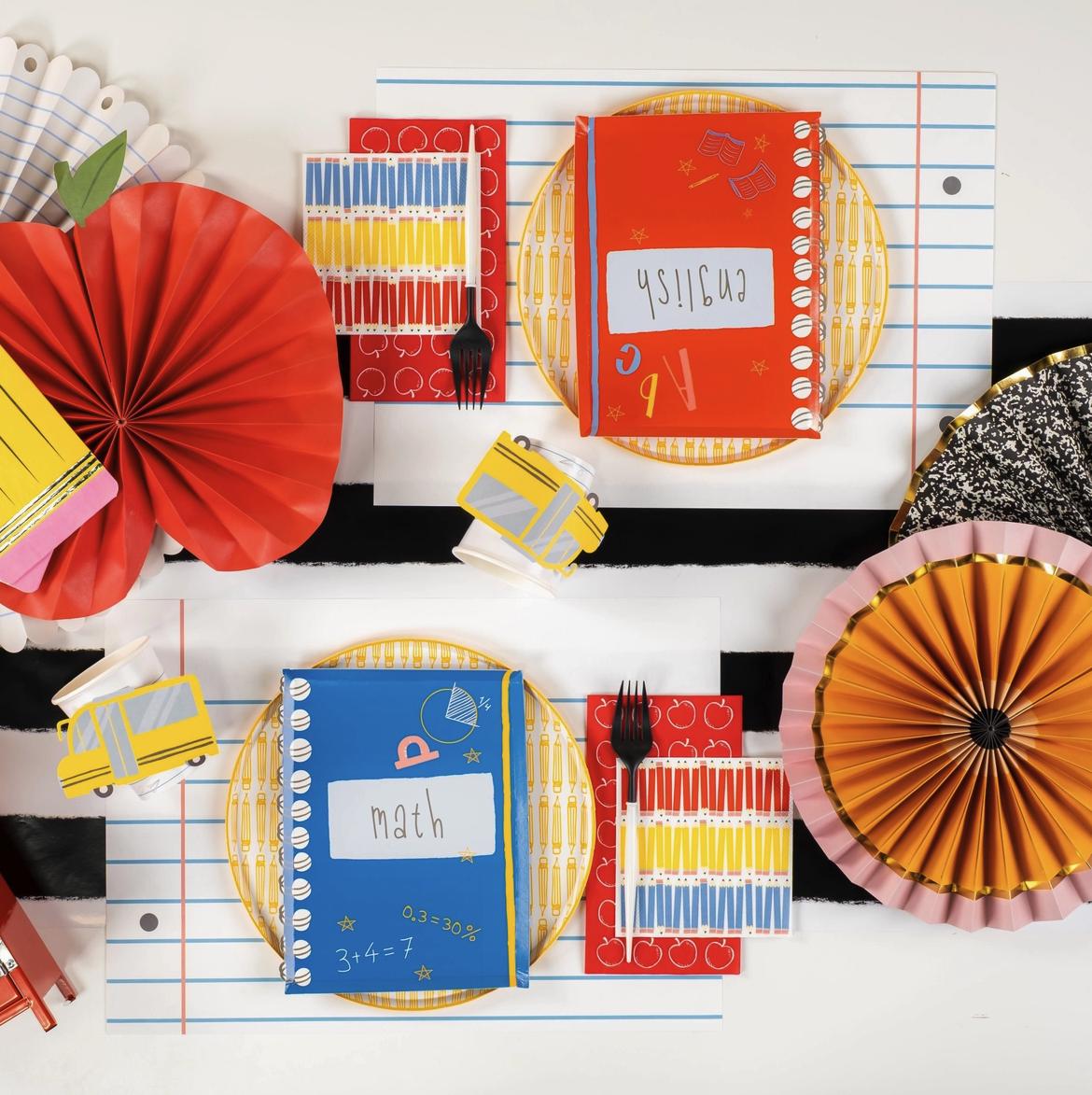 School Notebook Plates 8ct - Stesha Party