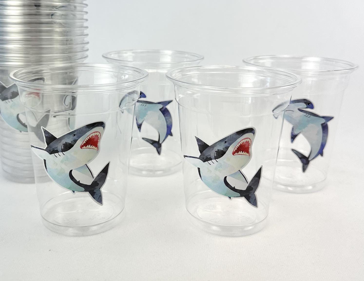 Shark Birthday Party Cups 24ct - Stesha Party