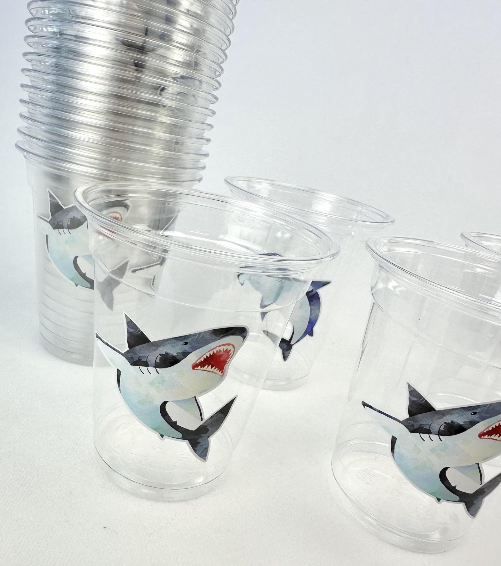 Shark Birthday Party Cups 24ct - Stesha Party