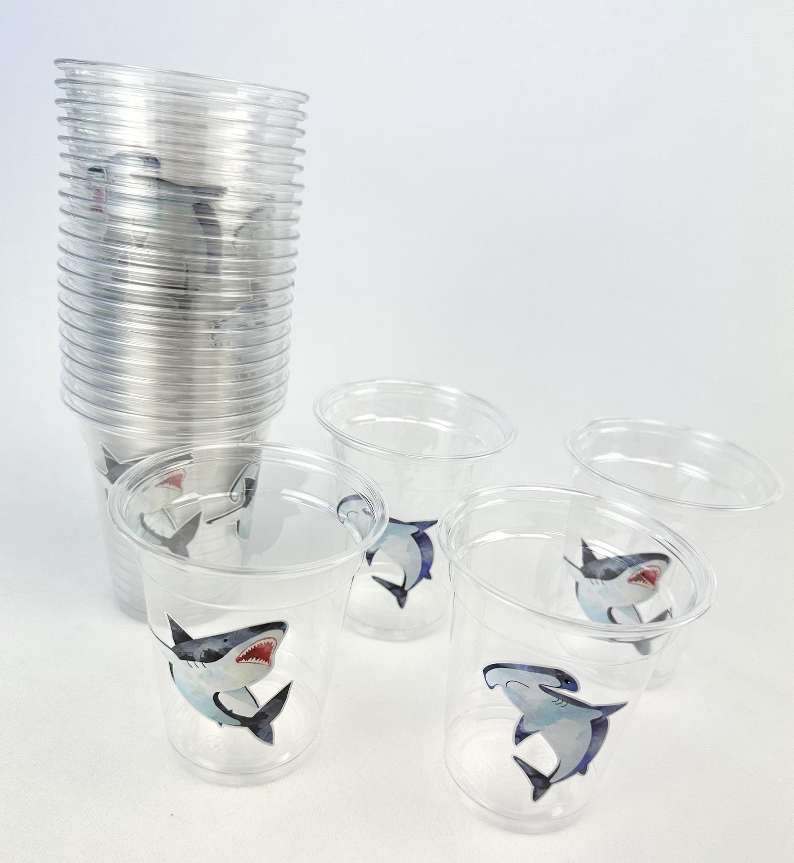 Shark Birthday Party Cups 24ct - Stesha Party