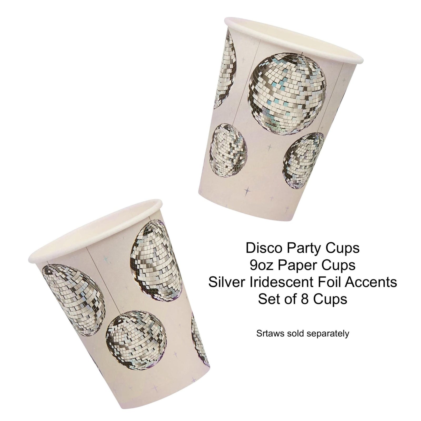 Shiny Disco Party Paper Cups 9oz - Stesha Party