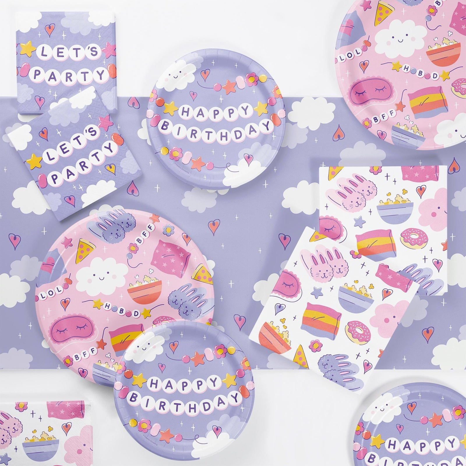 Sleepover Birthday Party Plates - Stesha Party