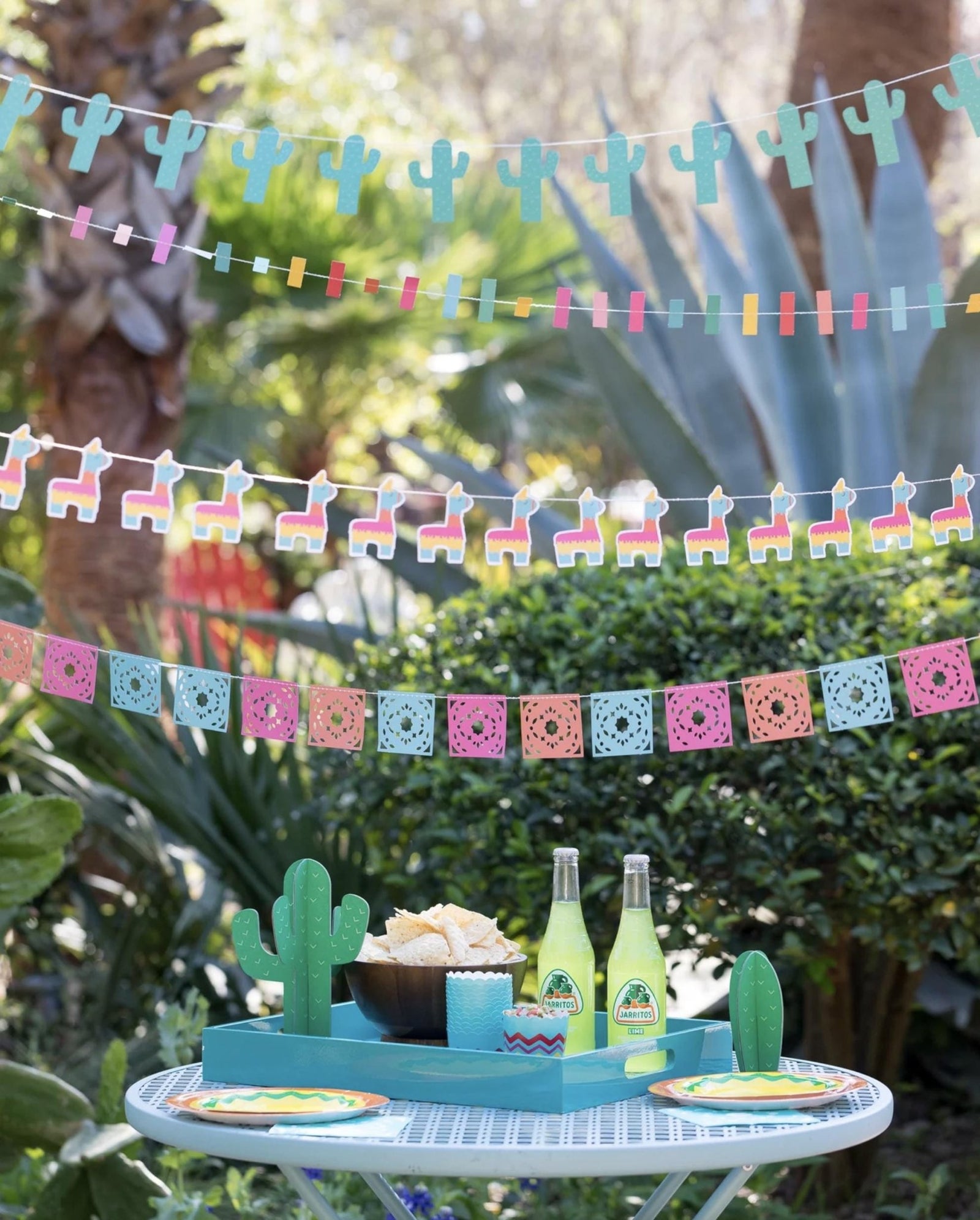 Small Green Cactus Paper Party Banner 6ft - Stesha Party