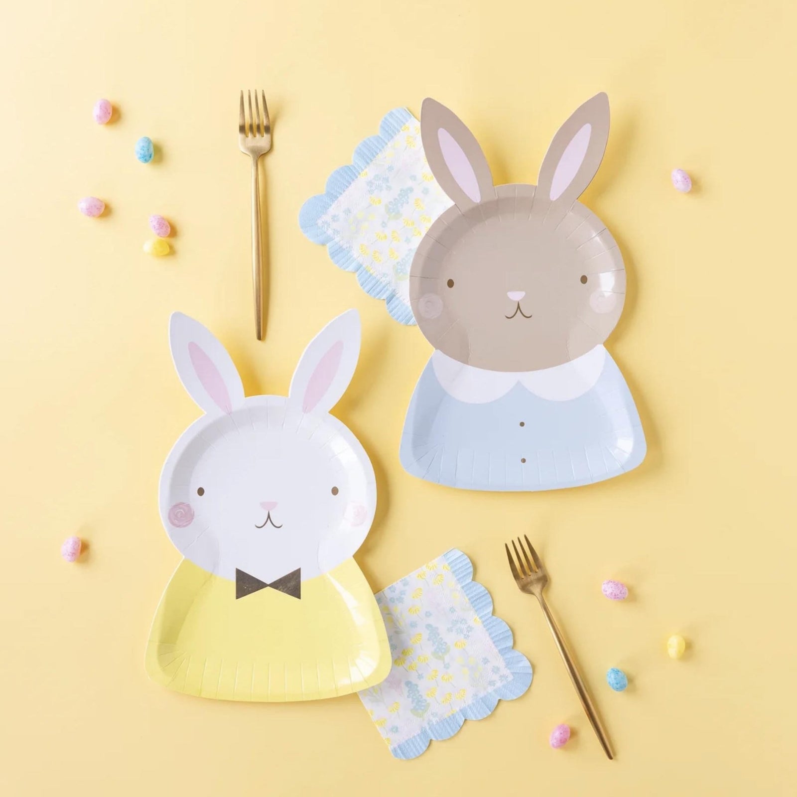 Spring Bunny Rabbit Plates 8ct - Stesha Party