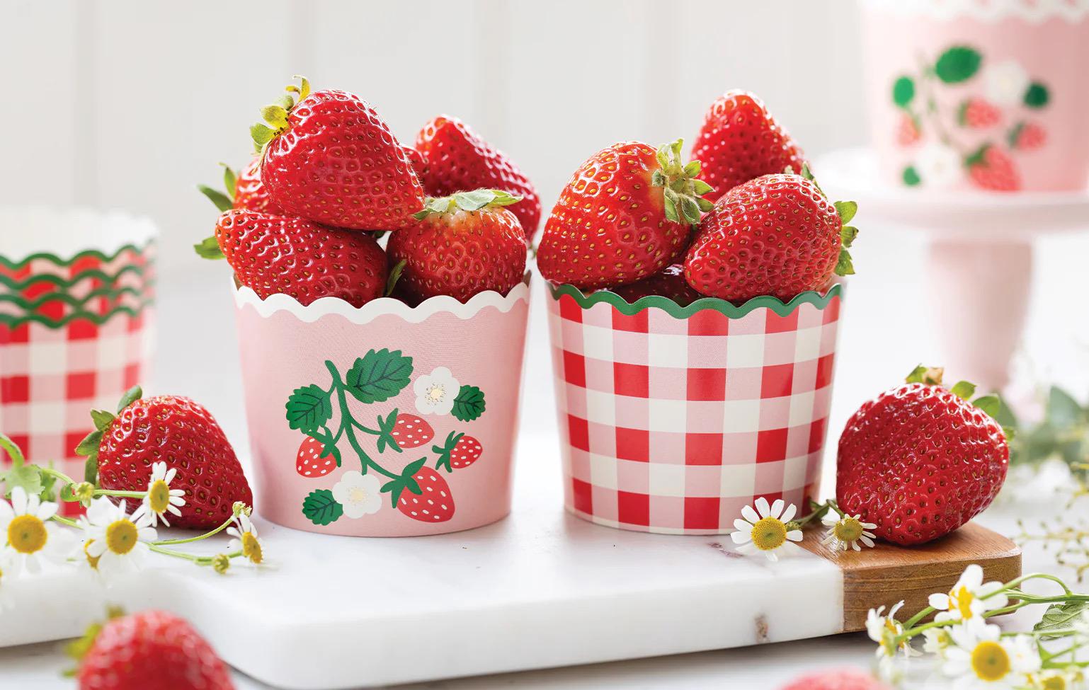Strawberry Fruit Baking Cups 36ct - Stesha Party