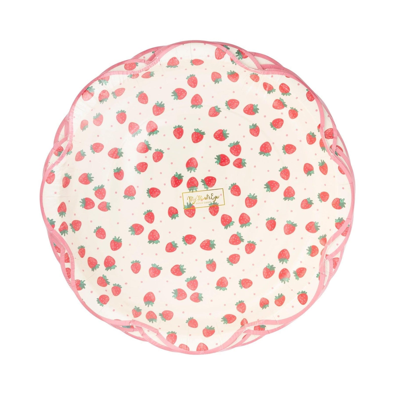 Strawberry Scalloped Plates 8ct - Stesha Party