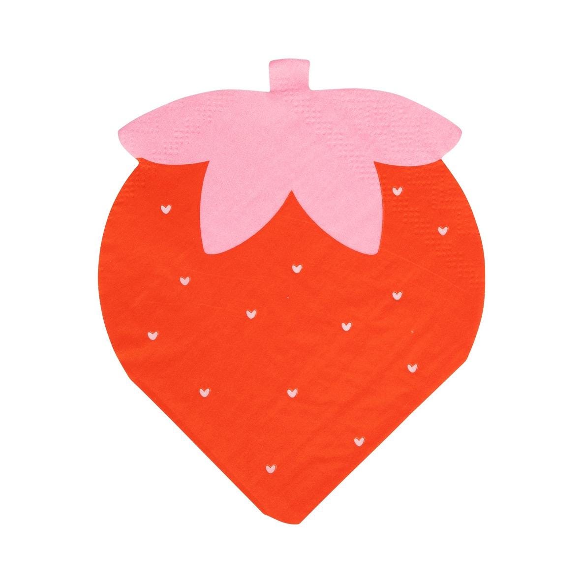 Strawberry Shape Napkins 24ct - Stesha Party