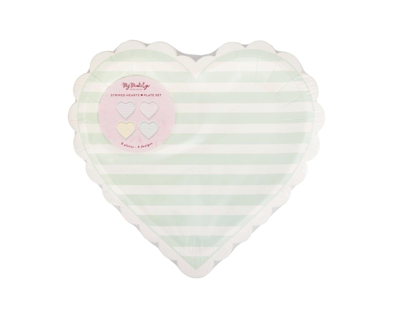 Striped Heart Plates - Stesha Party