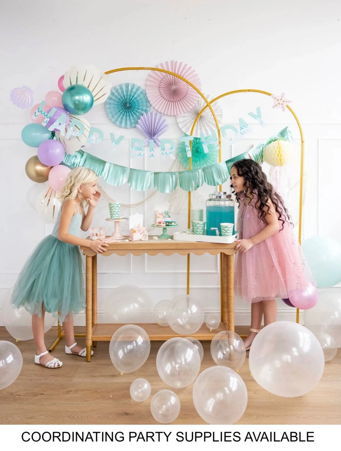 Striped Mermaid Party Napkins - Stesha Party