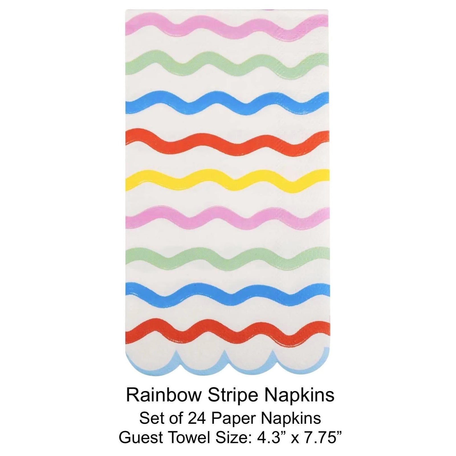 Striped Rainbow Party Napkins 24ct - Stesha Party
