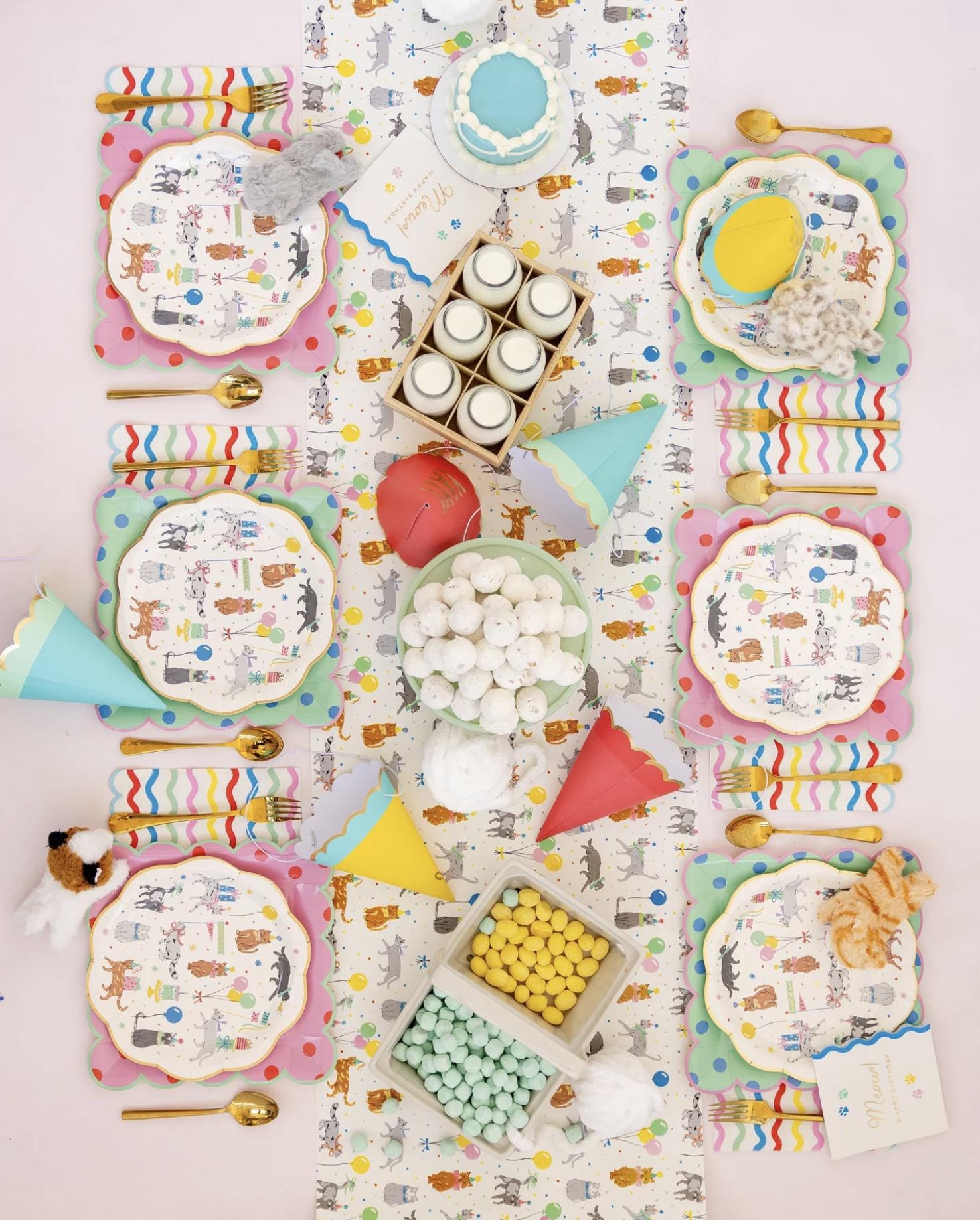 Striped Rainbow Party Napkins 24ct - Stesha Party