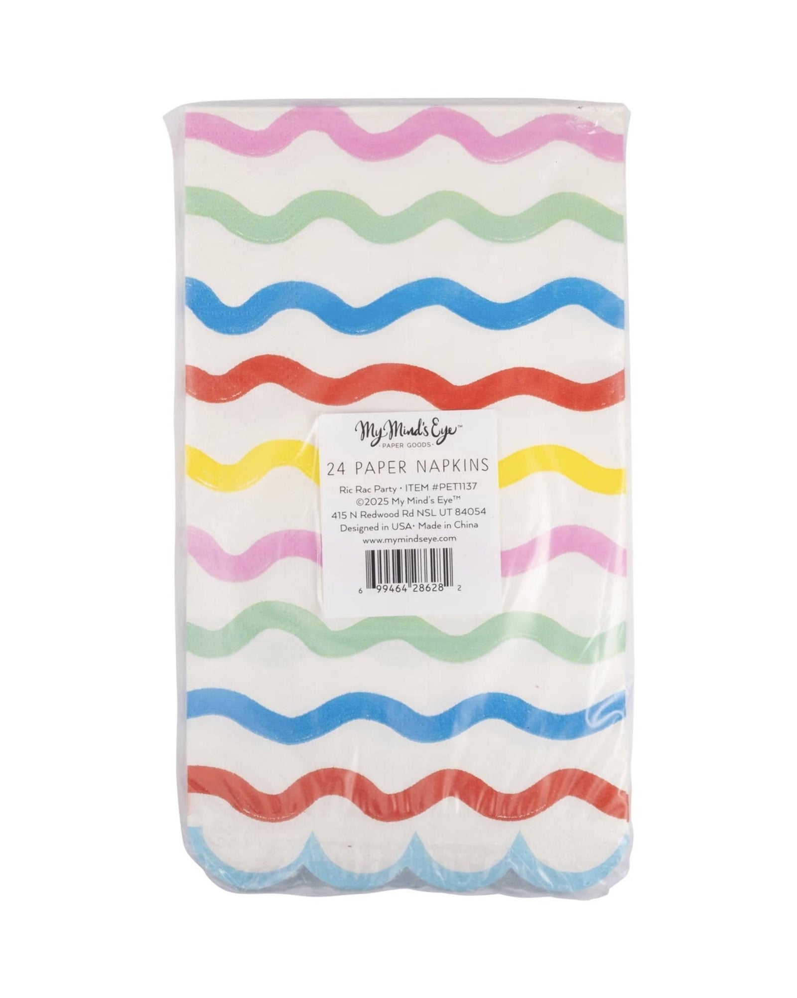Striped Rainbow Party Napkins 24ct - Stesha Party