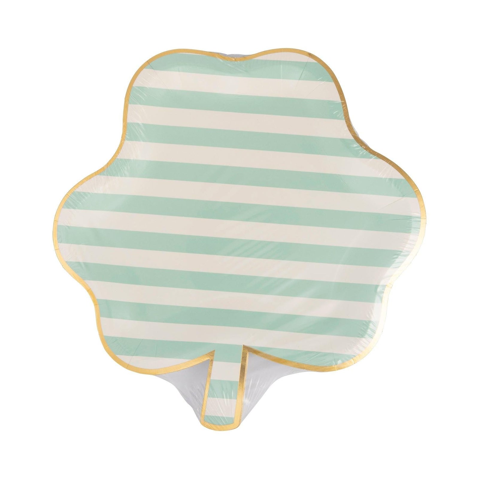 Striped Shamrock Gold Edge Dessert Plates - Stesha Party
