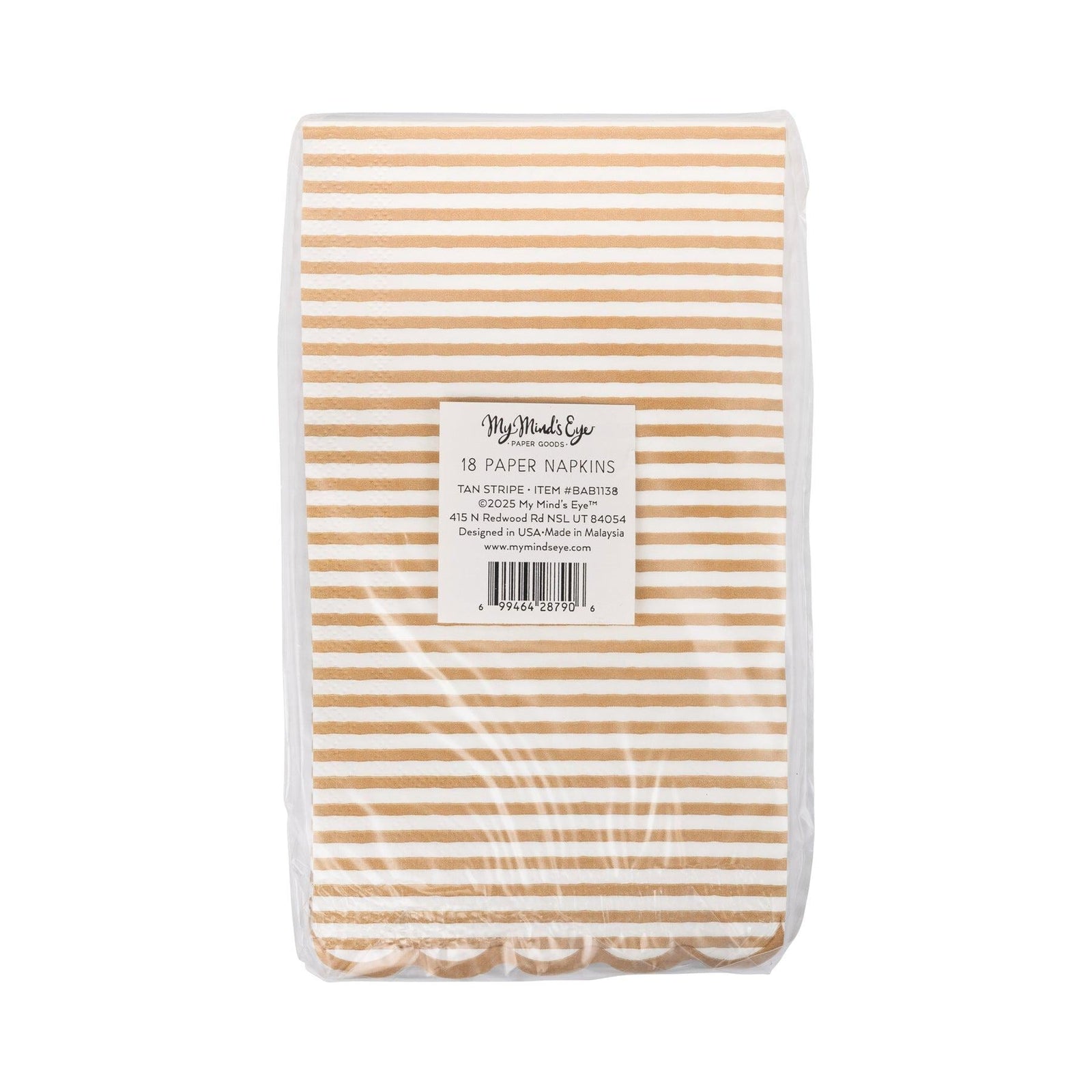 Tan Stripe Napkins 18ct - Stesha Party