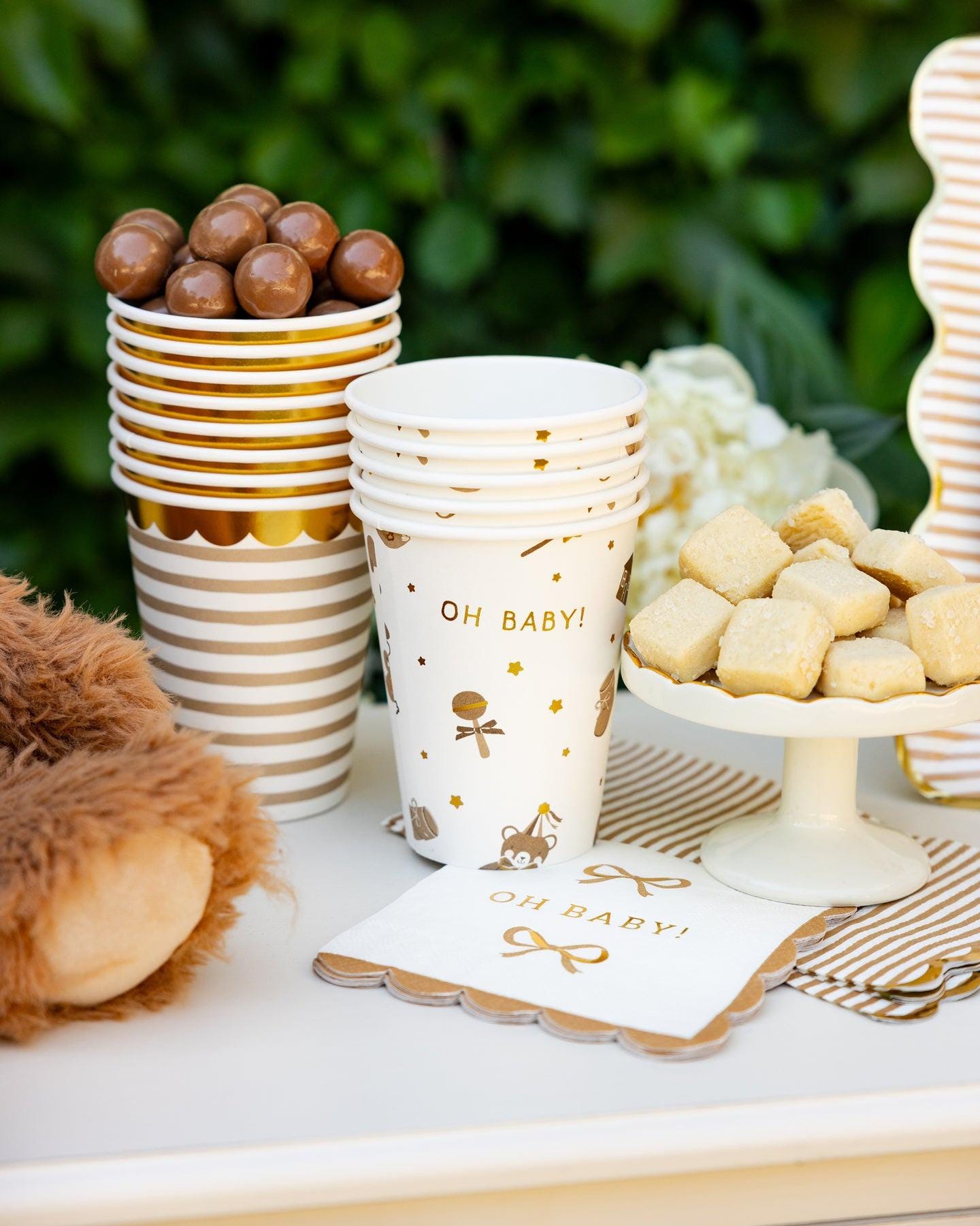 Tan Stripe Napkins 18ct - Stesha Party