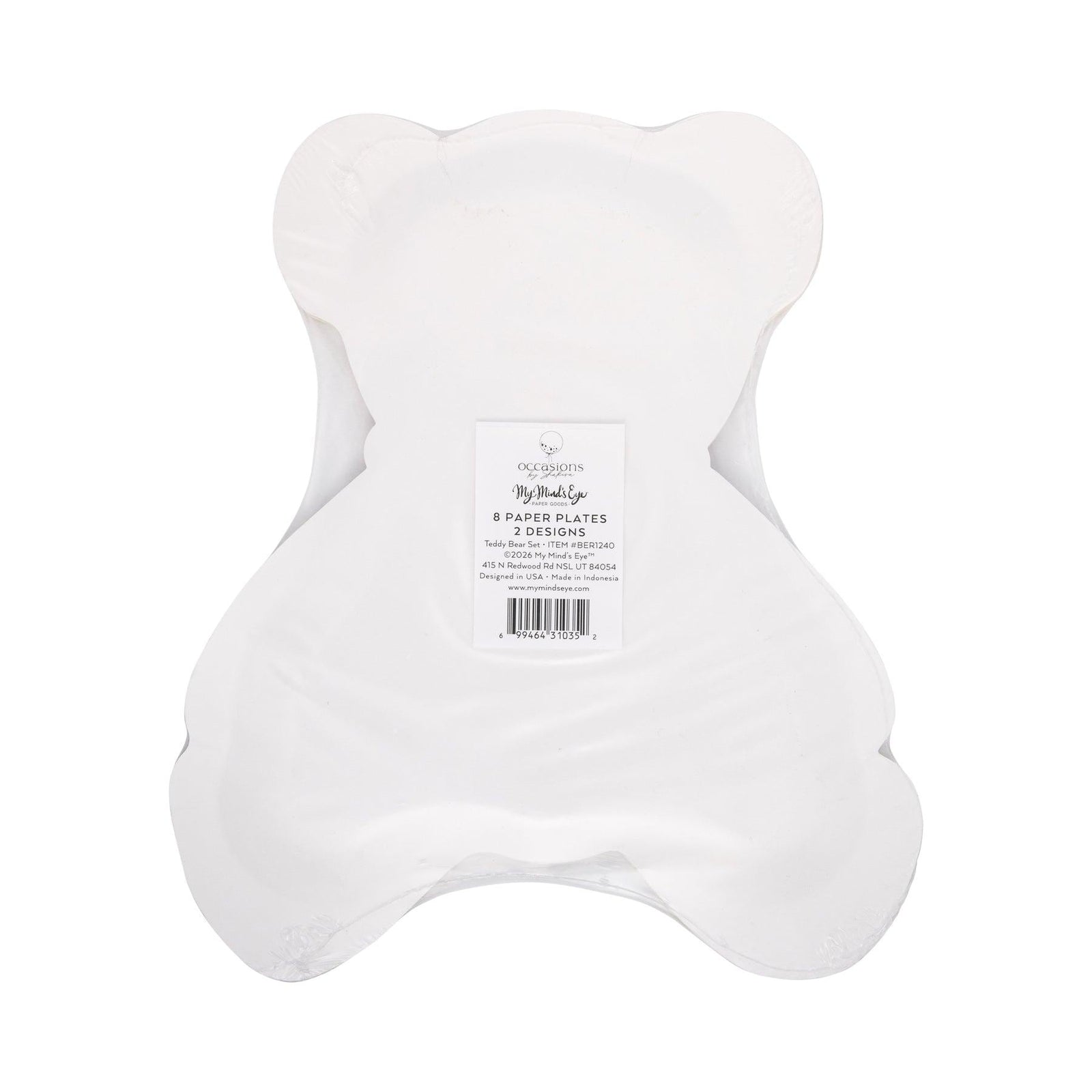 Teddy Bear With Bow Shaped Plates Set - Stesha Party