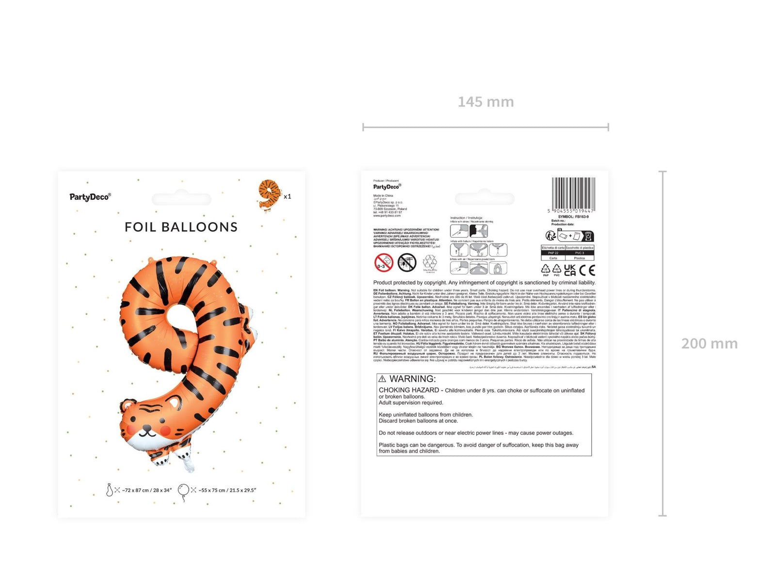 Tiger 9th Birthday Balloon - Stesha Party