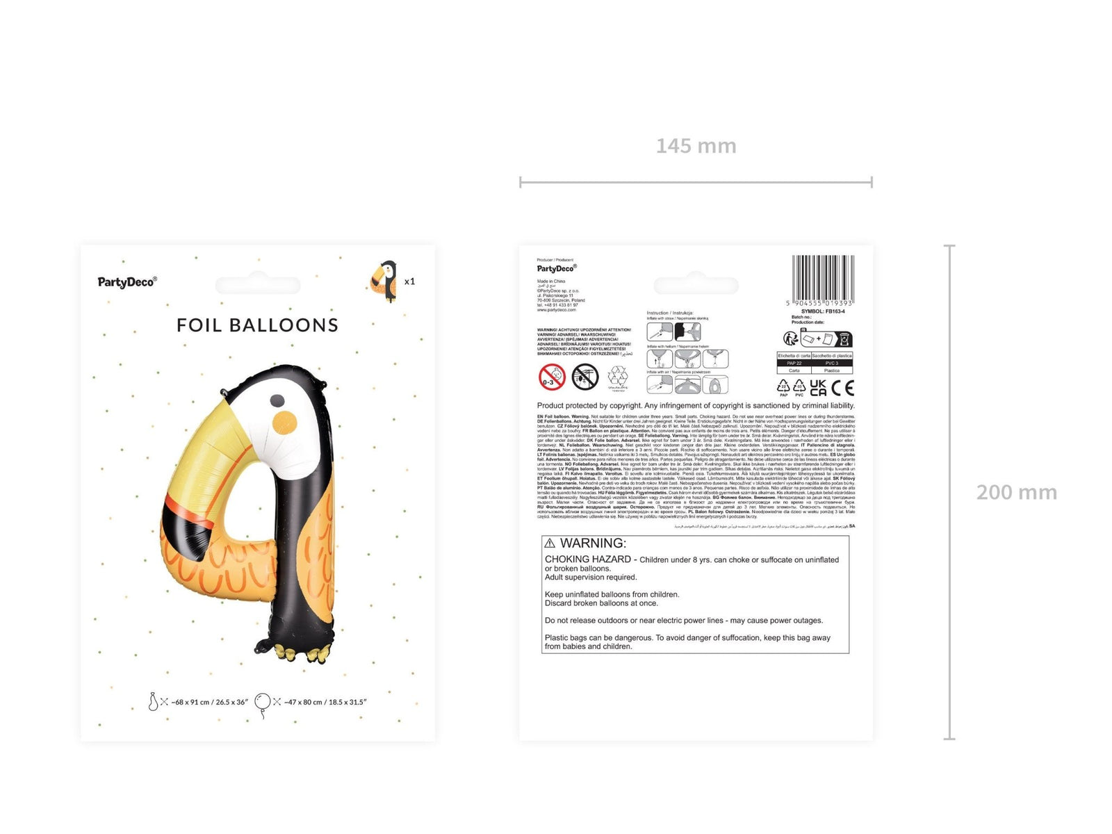 Toucan 4th Birthday Balloons - Stesha Party