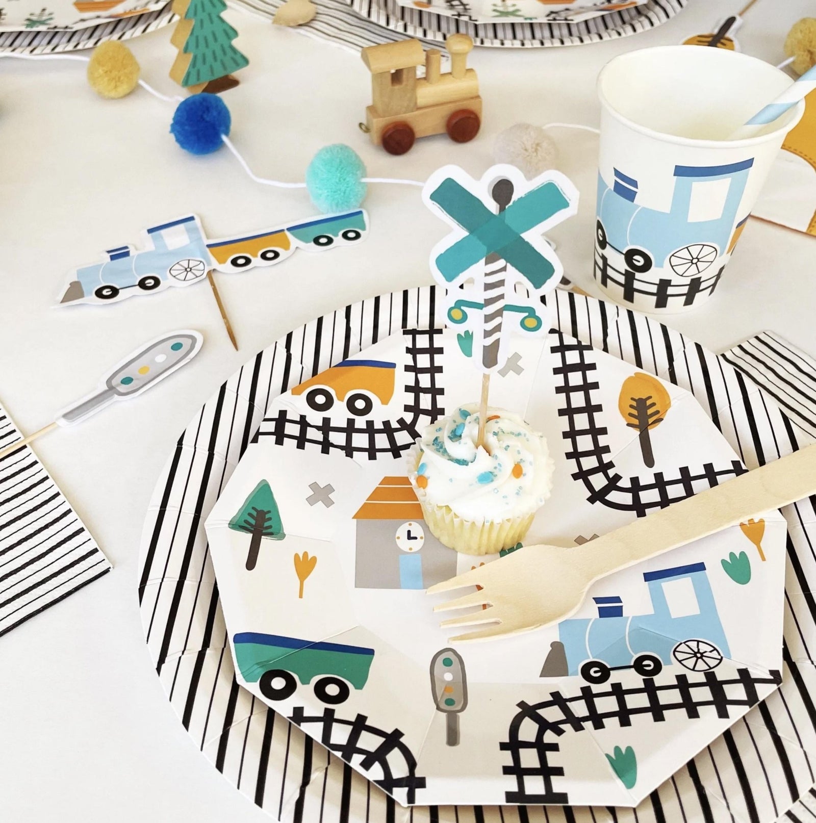 Train Cake Plates - Stesha Party