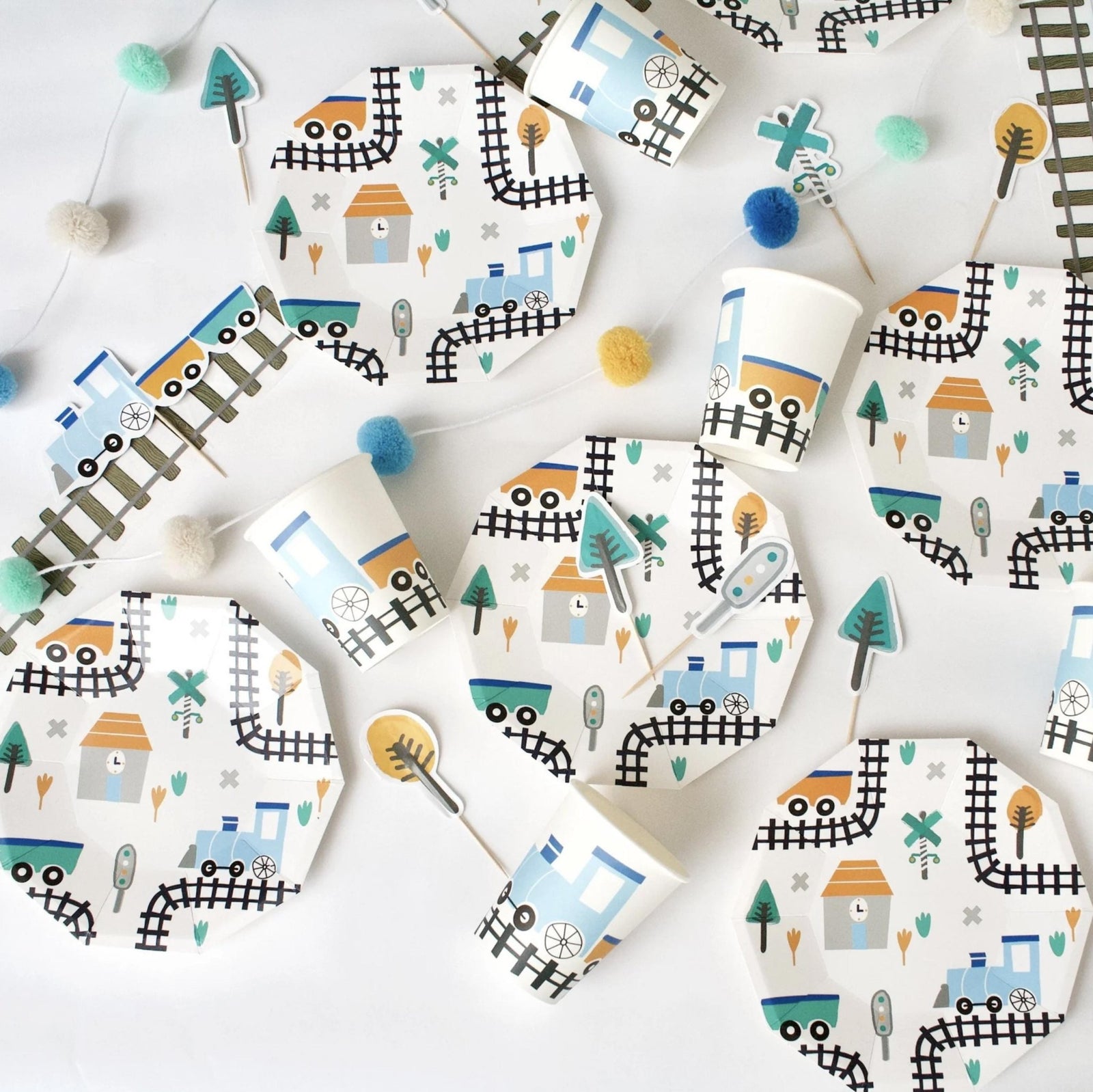 Train Cake Plates - Stesha Party