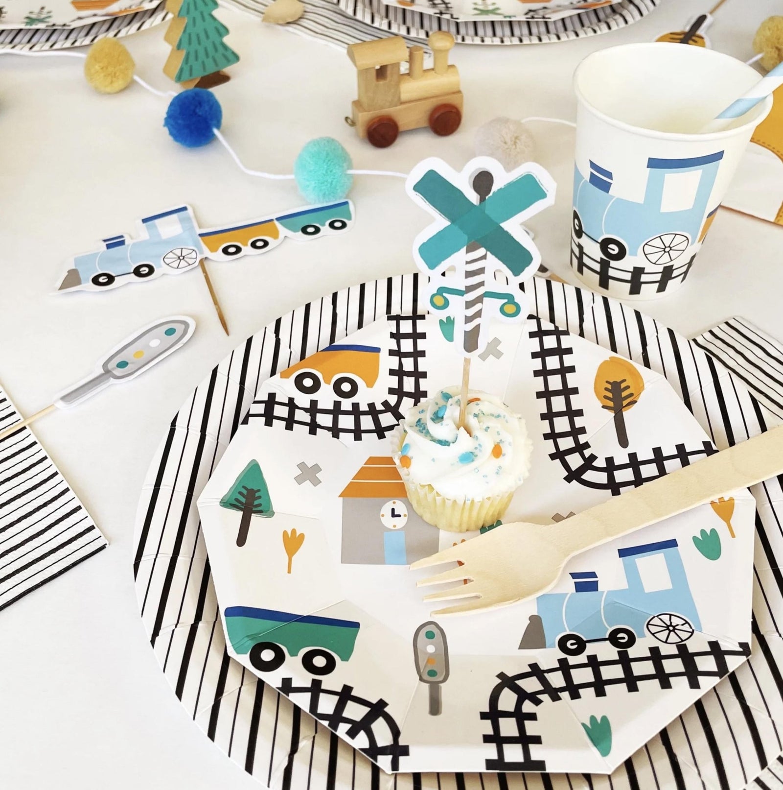 Train Cake Toppers 12ct - Stesha Party