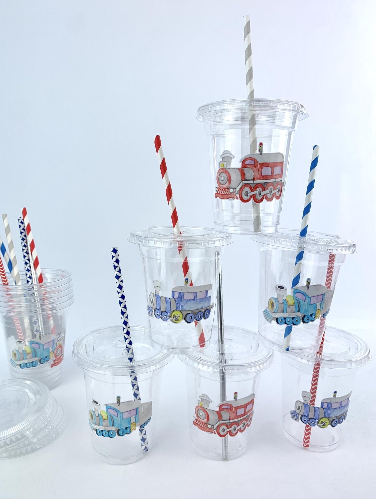 Train Party Cups 12ct - Stesha Party