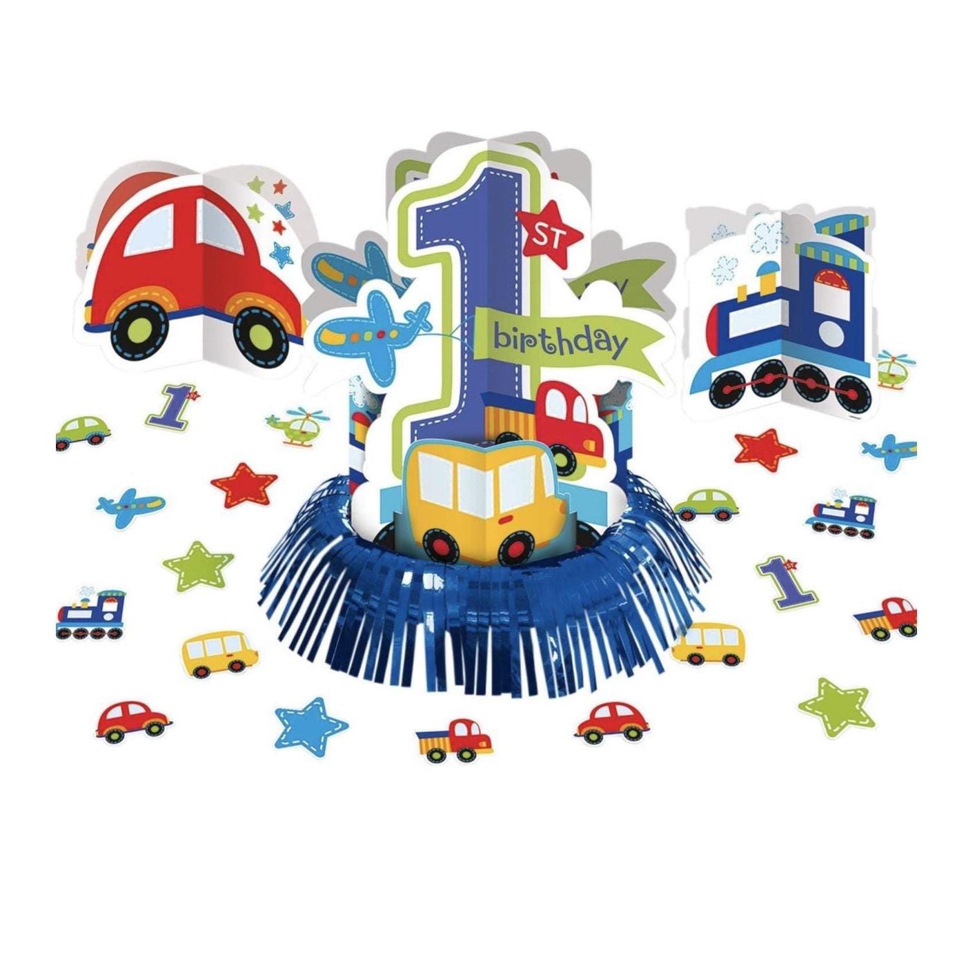Transportation 1st Birthday Table Centerpiece - Stesha Party